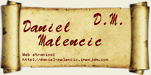Daniel Malenčić vizit kartica